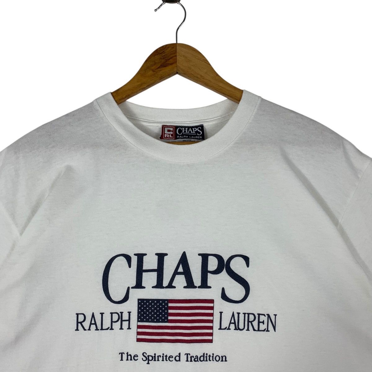 Chaps Ralph Lauren × Vintage Vintage 90s CHAPS RALPH LAUREN american flag printed tee Size US L / EU 52-54 / 3 - 2 Thumbnail