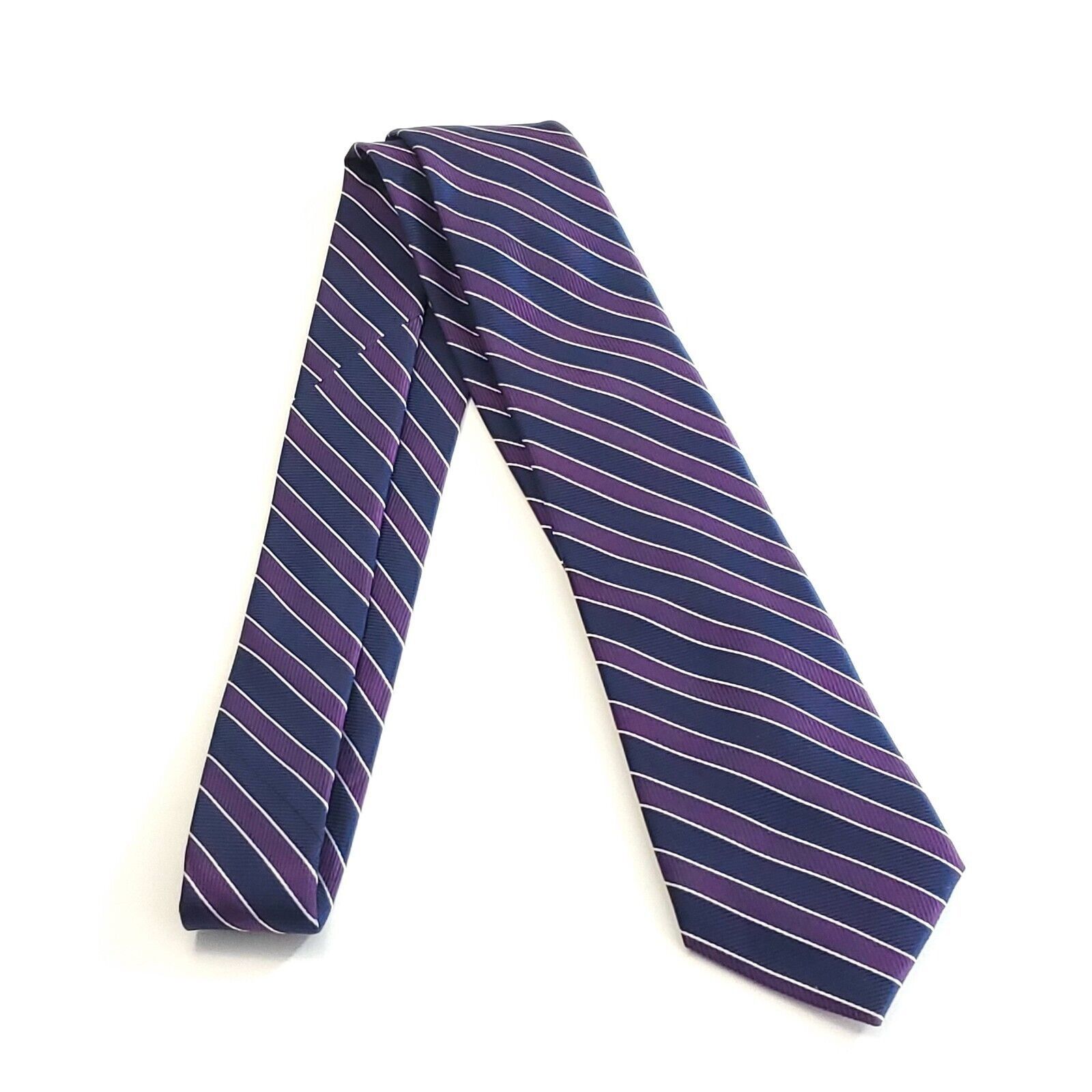Jos. A. Bank Jos A Bank Traveler Stain Resistant Silk Tie Blue Purple Str Size ONE SIZE - 6 Thumbnail