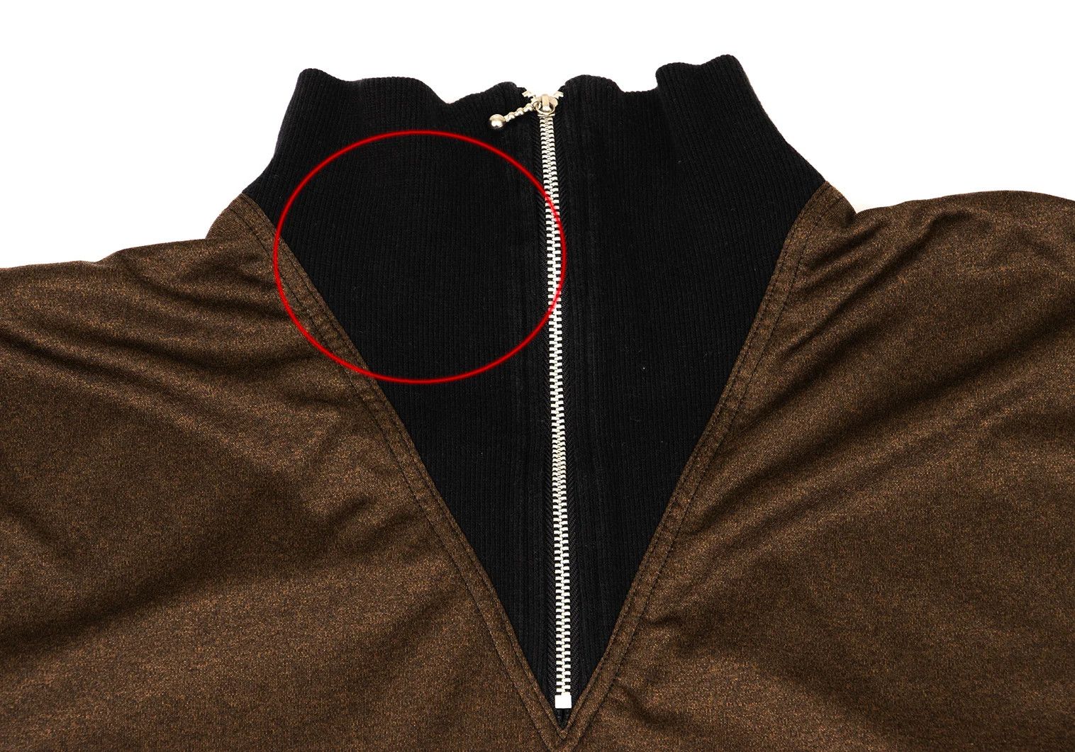 Jean Paul Gaultier Junior Half-Zip Ribbed Cut and Sew in Brown Black Size US M / EU 48-50 / 2 - 3 Thumbnail