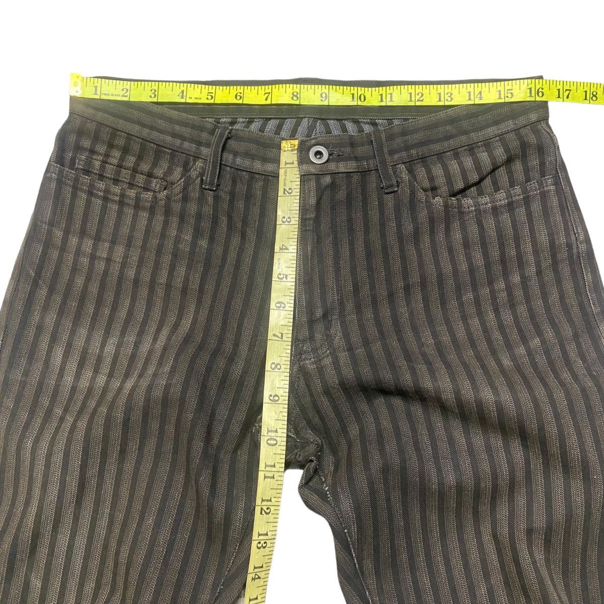 Japanese Brand RUPERT EDGE Striped Brown Flare Jeans Size US 32 / EU 48 - 18 Thumbnail