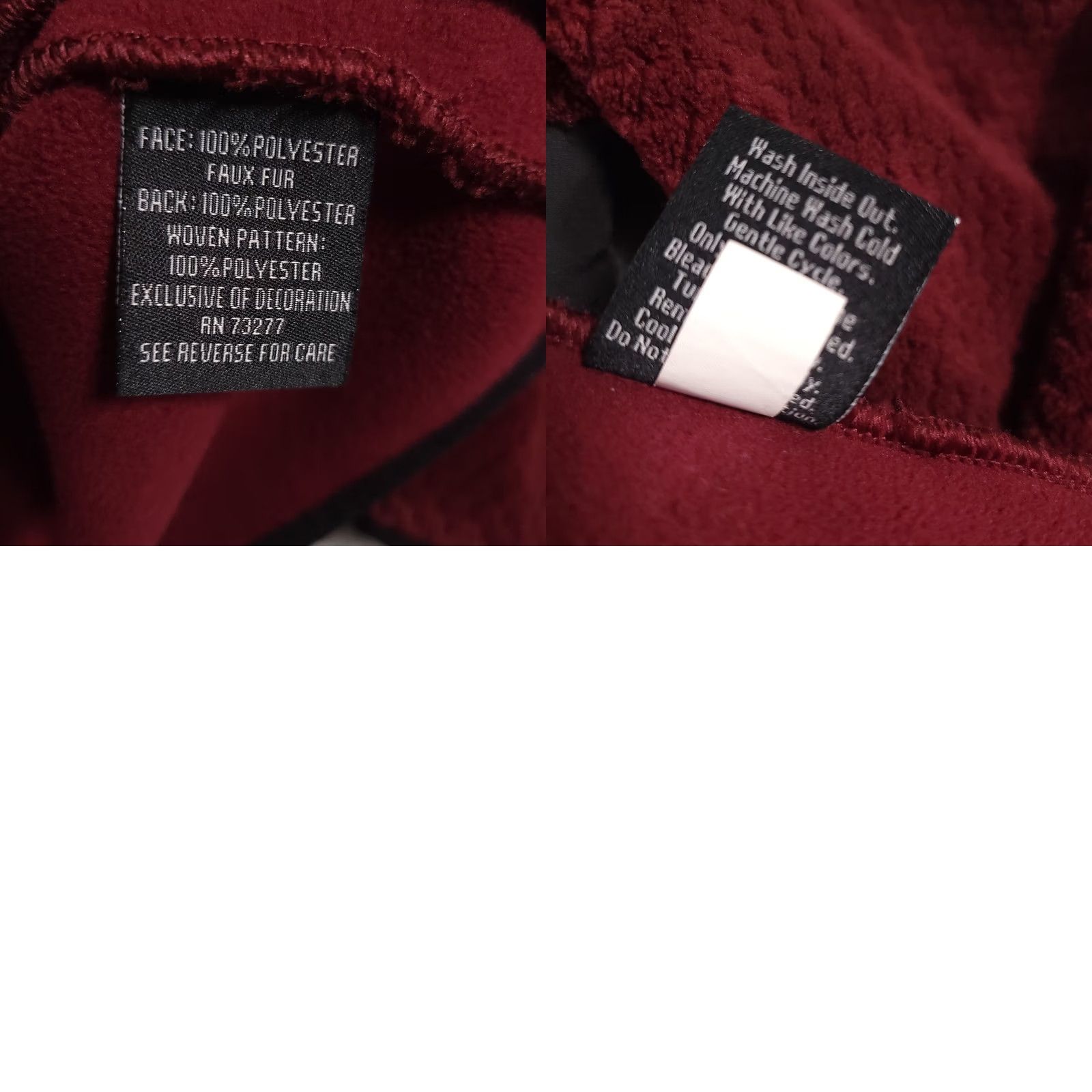 Fila FILA Sport Fleece Jacket Women's Small Black Burgundy Faux Fur Full Zip Pockets Size S / US 4 / IT 40 - 10 Thumbnail