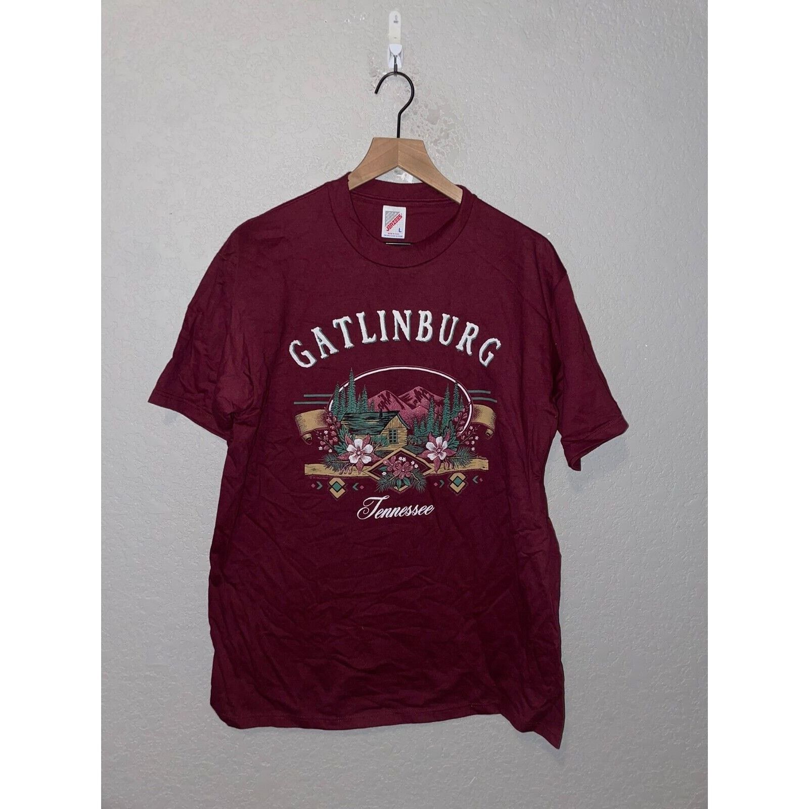 Jerzees Vintage Gatlinburg Tennessee Shirt Cabin Mountain VTG Tee L Size US L / EU 52-54 / 3 - 1 Thumbnail