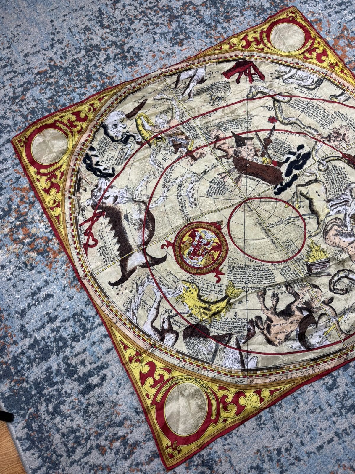 Designer × Vintage Vintage 90s zodiac signs silk scarf muffler print handmade Size ONE SIZE - 2 Thumbnail