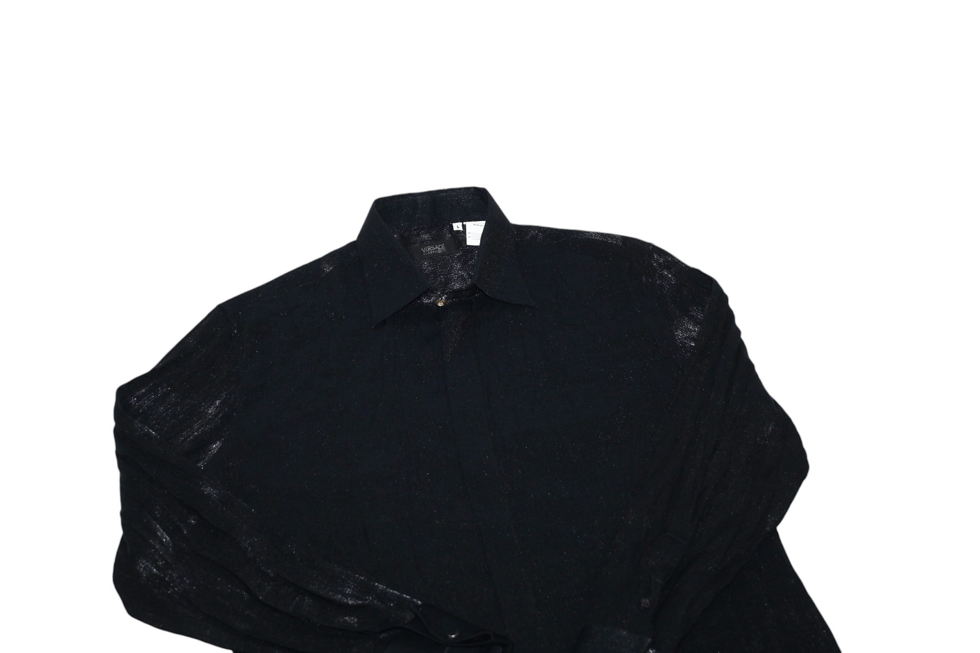 Versace GRAIL💥Versace Classic V2 cufflinks glossy plisse shirt Size US L / EU 52-54 / 3 - 8 Thumbnail