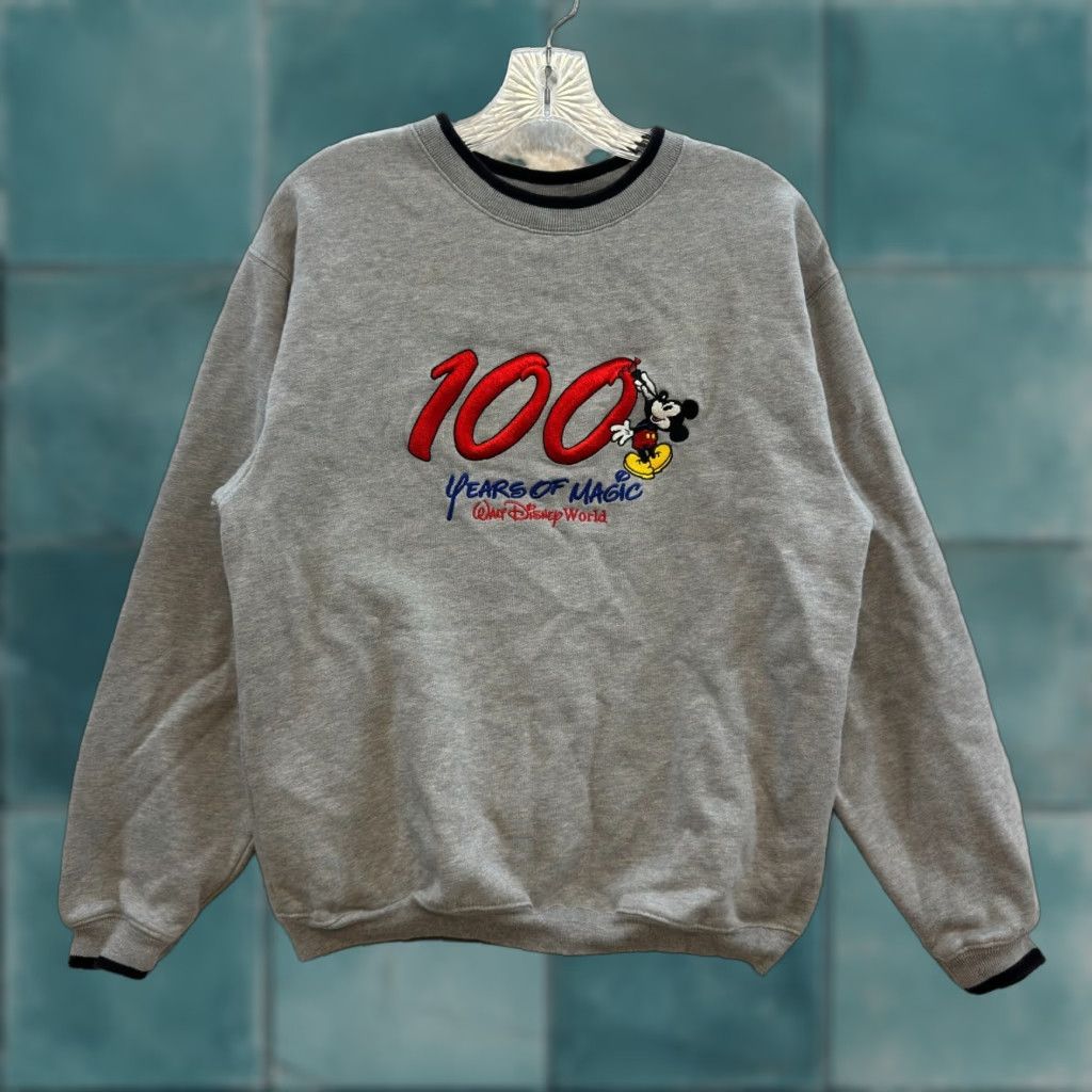 Disney VINTAGE Disney Sweatshirt Sweater S Mickey Mouse 100 Years of Magic Anniversary Gray S Mens Womens Girls Boys Size US S / EU 44-46 / 1 - 1 Thumbnail