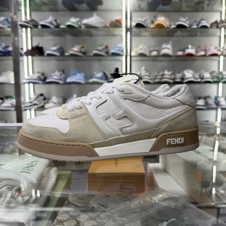Fendi Fendi Match White Brown Leather Sneakers Size US 8.5 / IT 38.5 - 3 Thumbnail