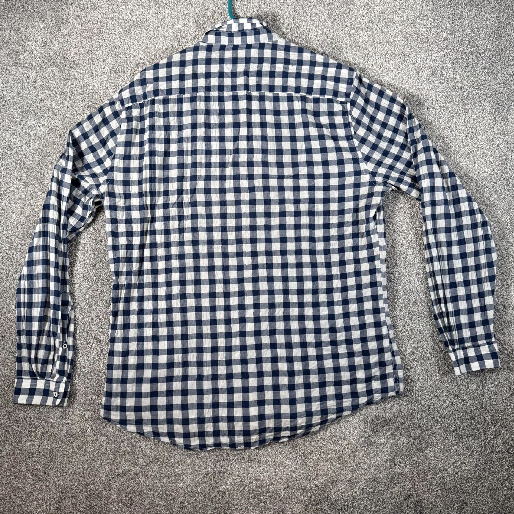 Zara Zara Man Shirt XL Blue White Gingham Check Slim Fit Button Down Long Sleeve Mens Size US XL / EU 56 / 4 - 6 Thumbnail