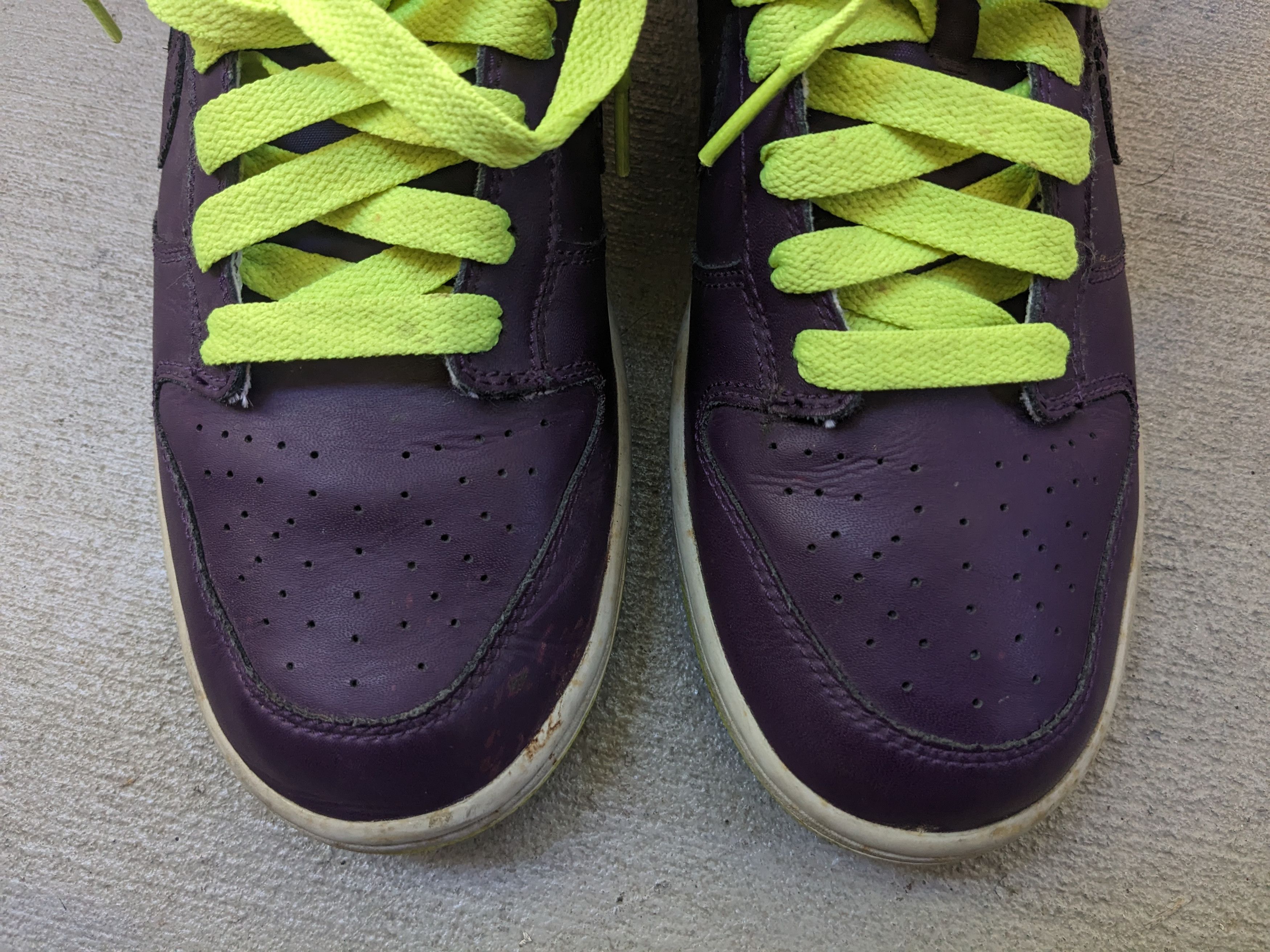 Nike Nike Dunk Low CL Joker Purple Leather Neon Green 318020-551 Size US 9.5 / EU 42-43 - 5 Thumbnail