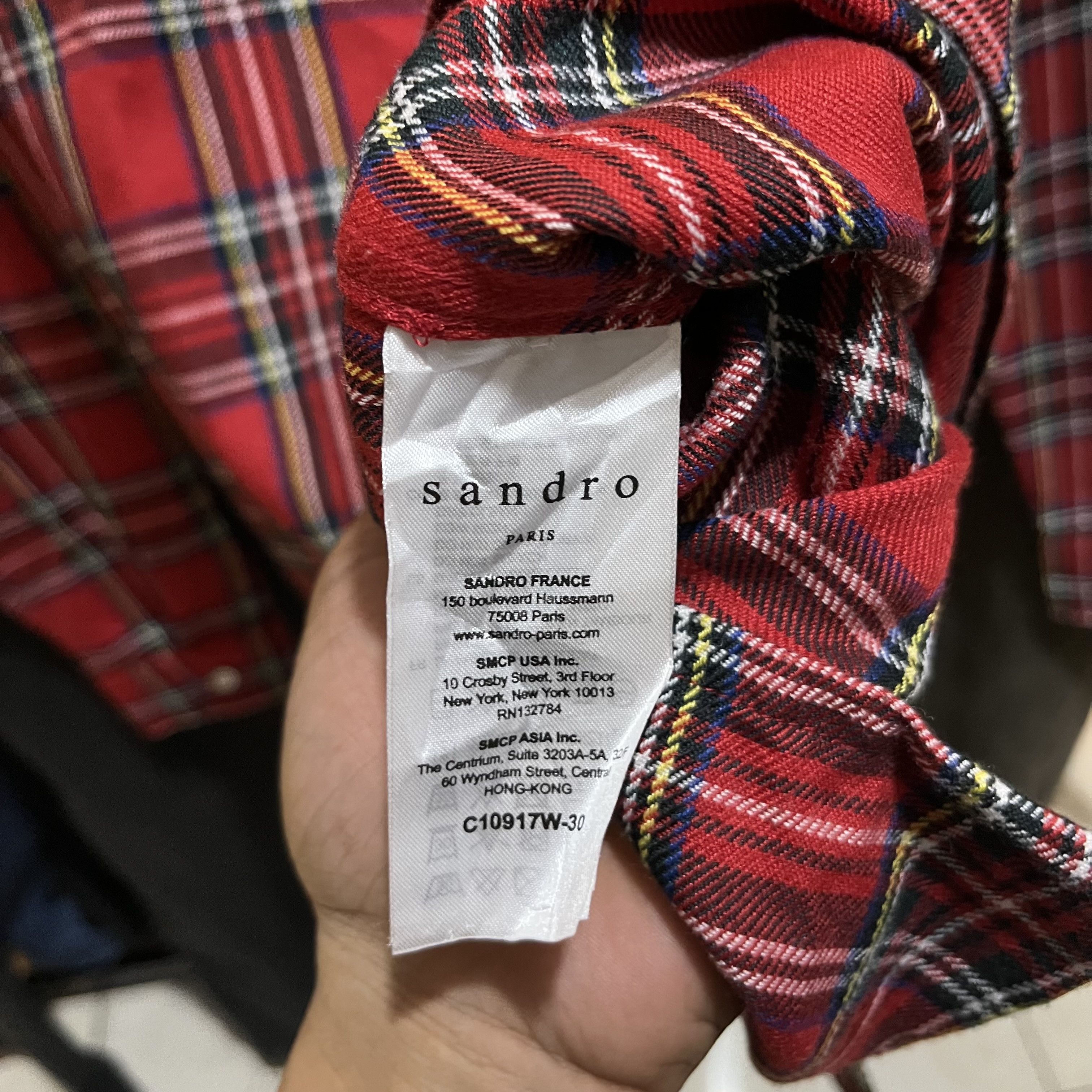 Designer × Sandro Sandro plaid tartan long sleeve button shirt Size US S / EU 44-46 / 1 - 6 Thumbnail