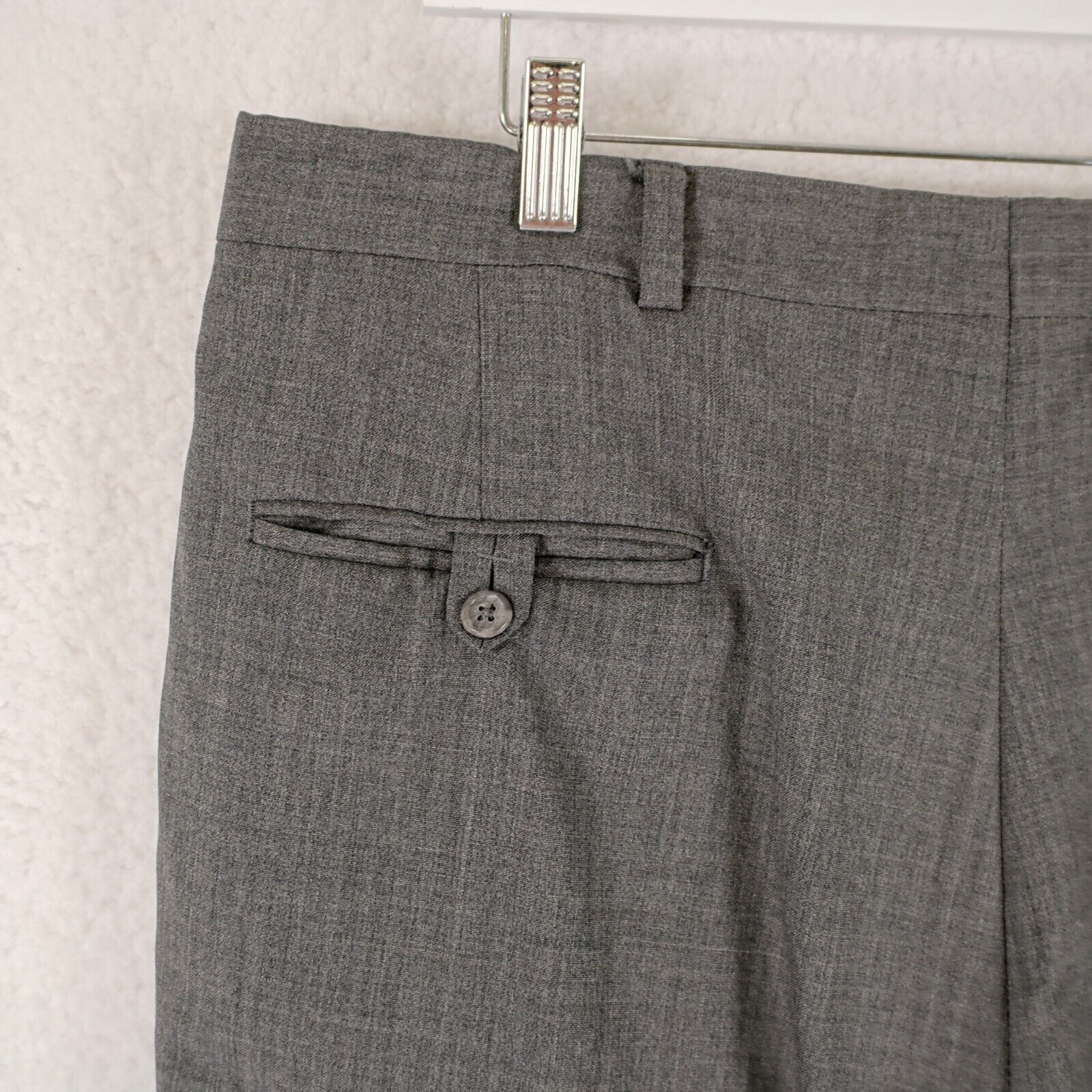 Hart Schaffner Marx Hart Schaffner Marx Gray Wool Pleated Cuffed High Rise Dress Size 36R - 5 Thumbnail