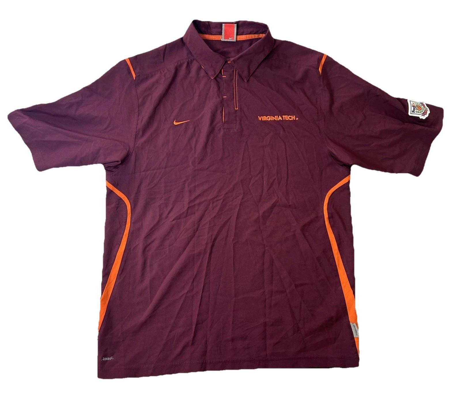 Nike Virginia Tech Shirt Mens Medium NCAA 2009 Orange Bowl Nike Size ONE SIZE - 1 Thumbnail