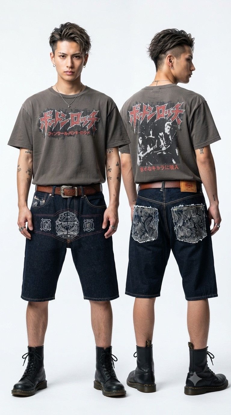 Japanese Brand Martin Ksohoh Jorts RMC Snake Head Embroidery Logo Shorts Size US 36 / EU 52 - 1 Thumbnail