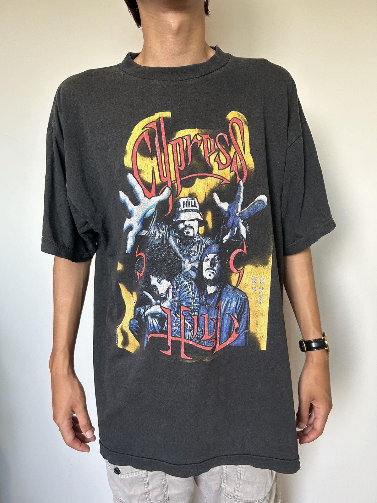 image of Band Tees x Rap Tees Vintage Cypress Hills Step Rap Tees Shirts in Black, Men's (Size XL)