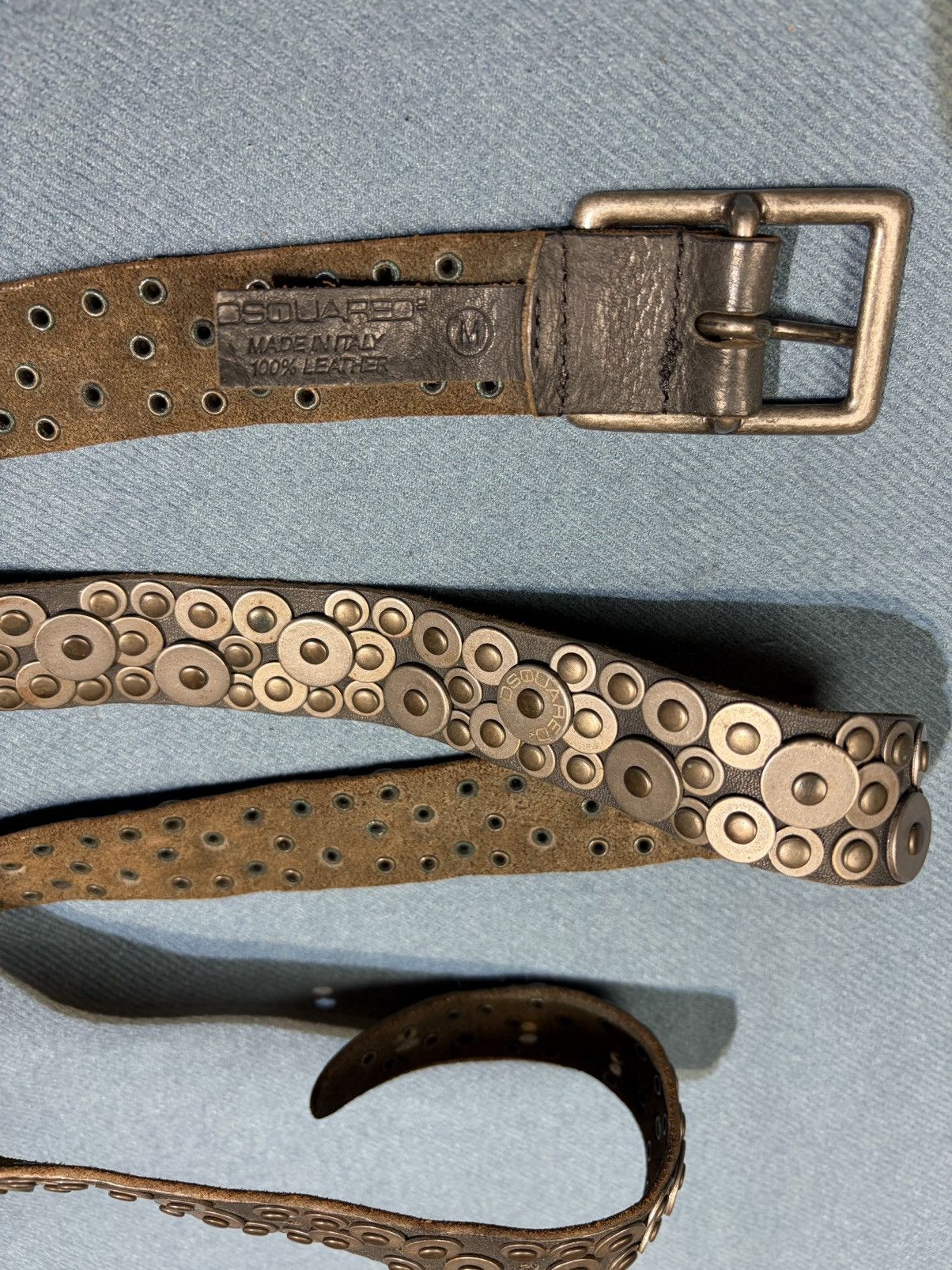 Dsquared2 2000s Dsquared Leather Studded Metal Belt Size ONE SIZE - 5 Thumbnail
