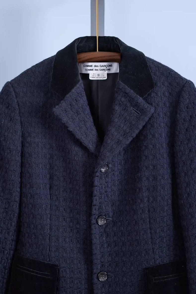 Comme des Garcons Comme des Garcons Bamboo texture navy velvet wool suit Size XS / US 0-2 / IT 36-38 - 4 Thumbnail