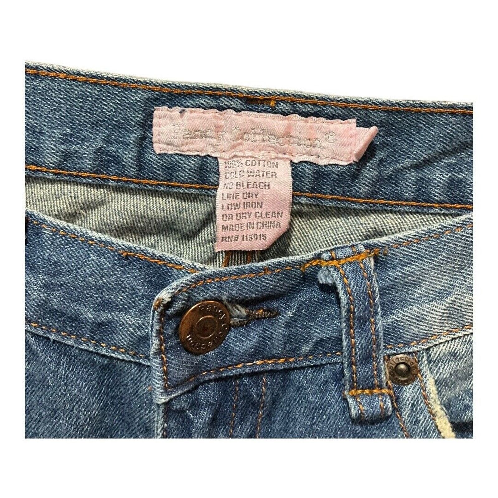 Other Y2K Jeans Women 28 Blue Boot Cut Guitar 100% Cotton Size 28" / US 6 / IT 42 - 2 Thumbnail