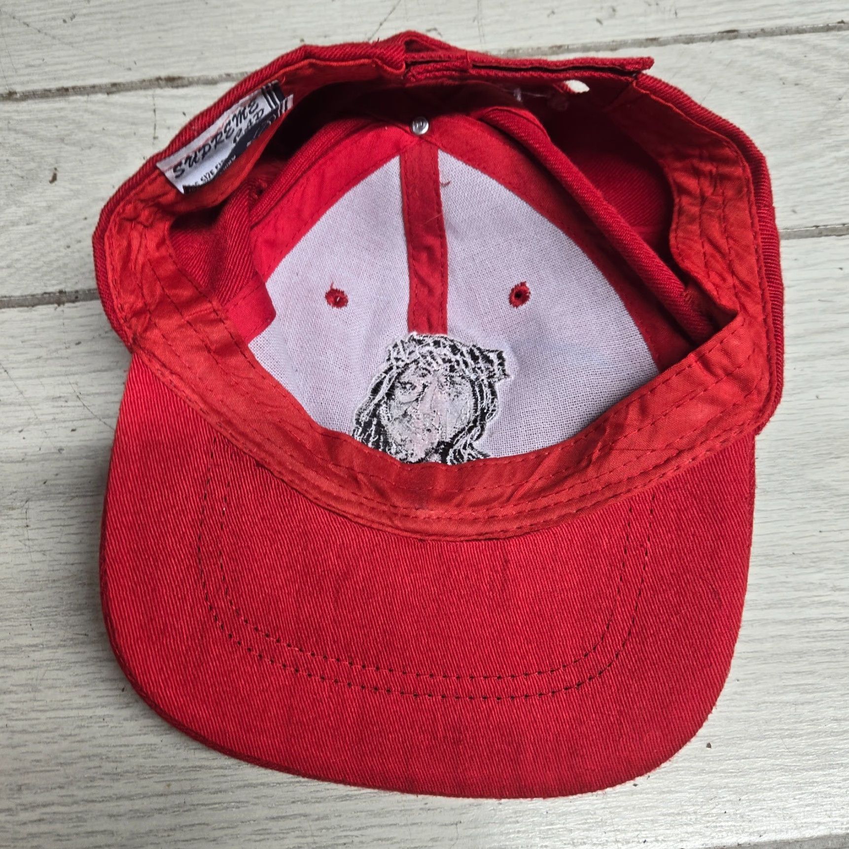 Vintage VINTAGE Unisex Baseball Cap Hat One Size Red Embroidered Jesus Religious Casual Size ONE SIZE - 5 Thumbnail