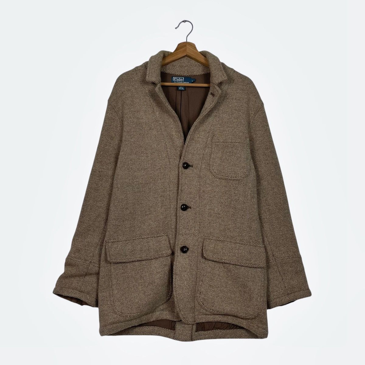 Polo Ralph Lauren Vintage Polo Ralph Lauren Herringbone Wool Jacket Size US L / EU 52-54 / 3 - 1 Thumbnail