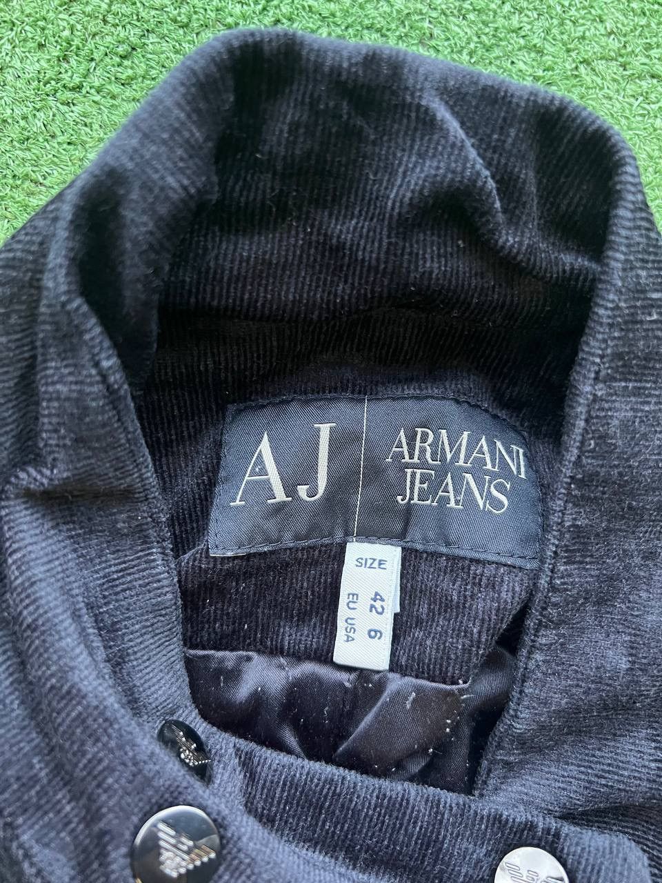 Giorgio Armani × Vintage Vintage Armani Jeans Velvet Motorcycle Jacket Size M / US 6-8 / IT 42-44 - 4 Thumbnail