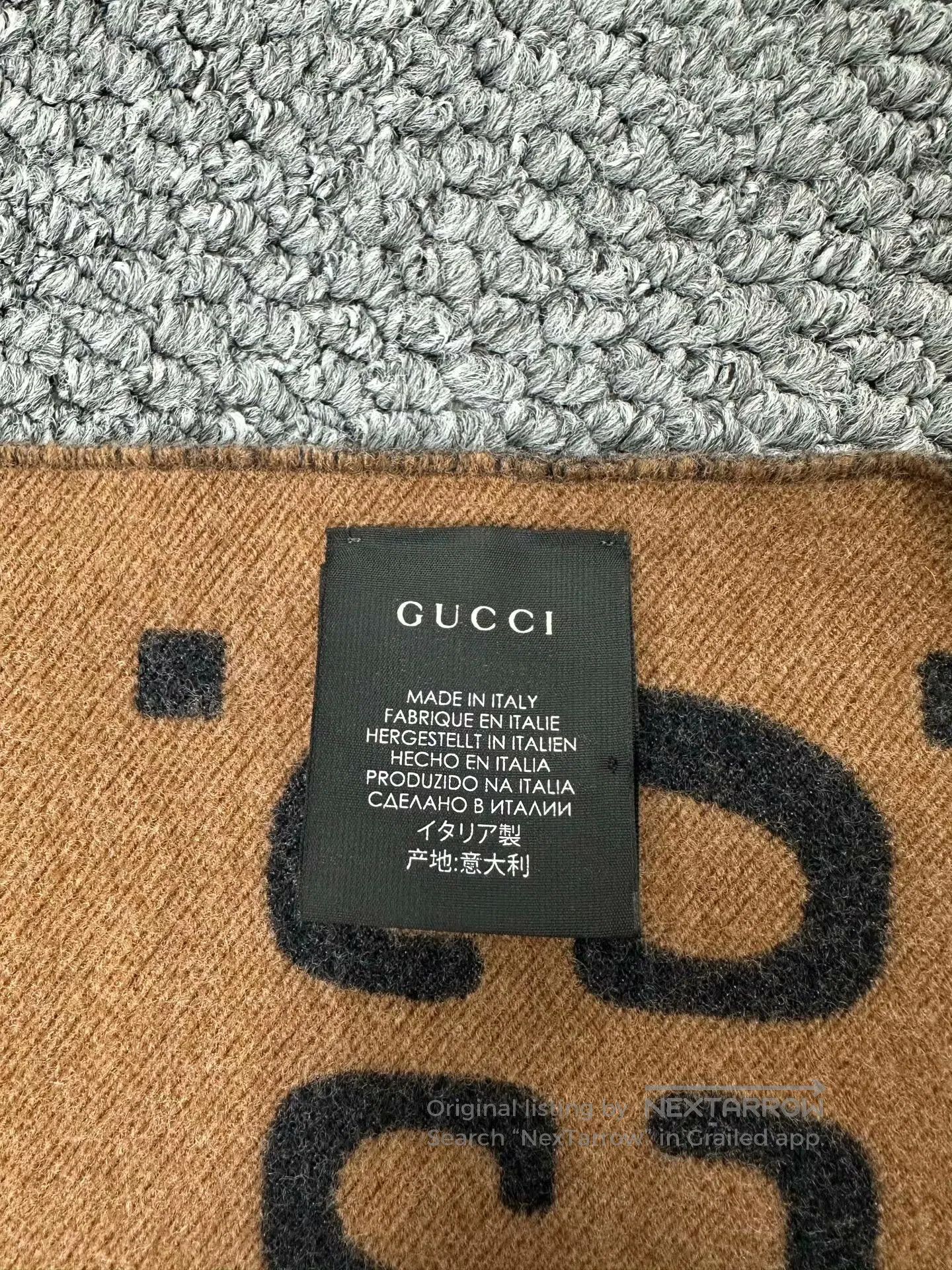 Gucci Guicci Grey and brown color block old flower print double- Size ONE SIZE - 5 Thumbnail