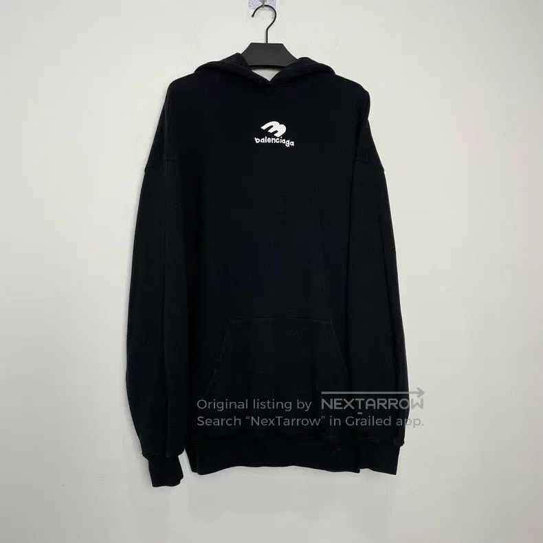 Balenciaga Balenciaga Black front and back graffiti logo hooded sweat Size US XS / EU 42 / 0 - 1 Thumbnail