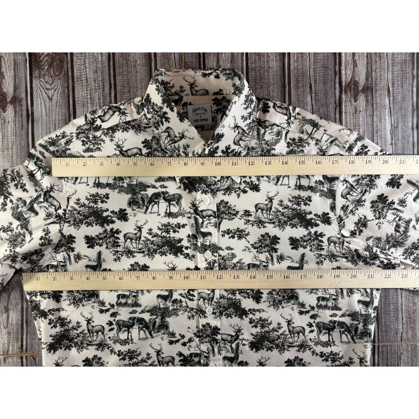Todd Snyder Hamilton shirt Co + Todd Snyder deer graphic print Shirt sz Size US L / EU 52-54 / 3 - 5 Thumbnail