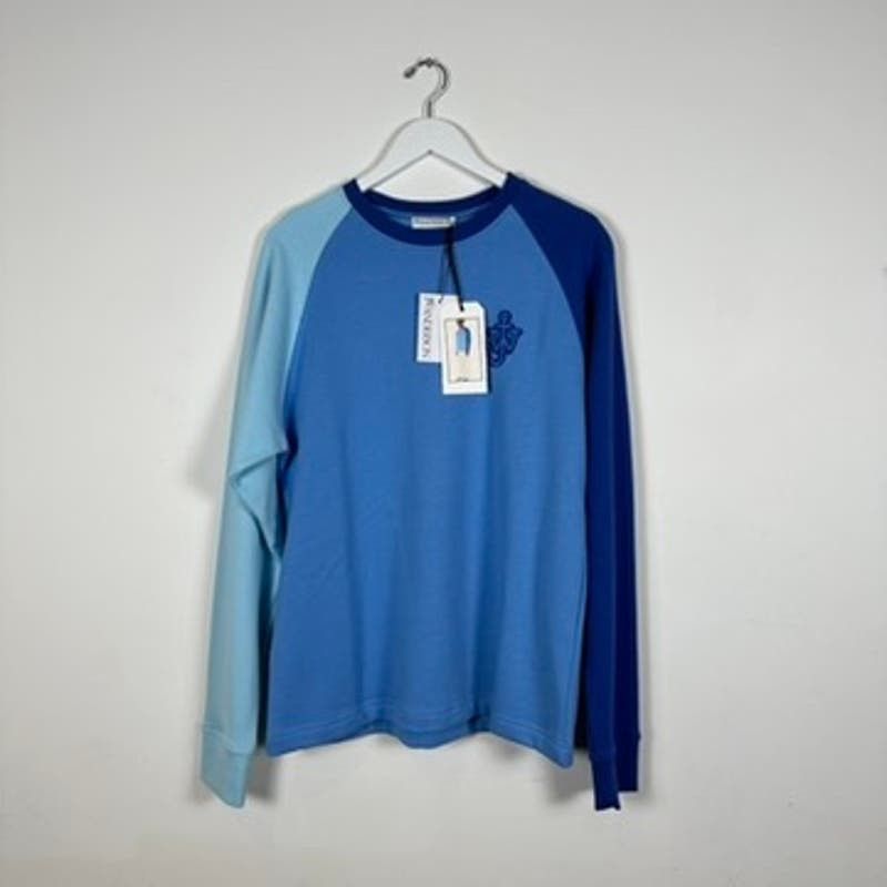 image of J W Anderson Jw Anderson Long Sleeve Crewneck Sweater Blue, Men's (Size Large)