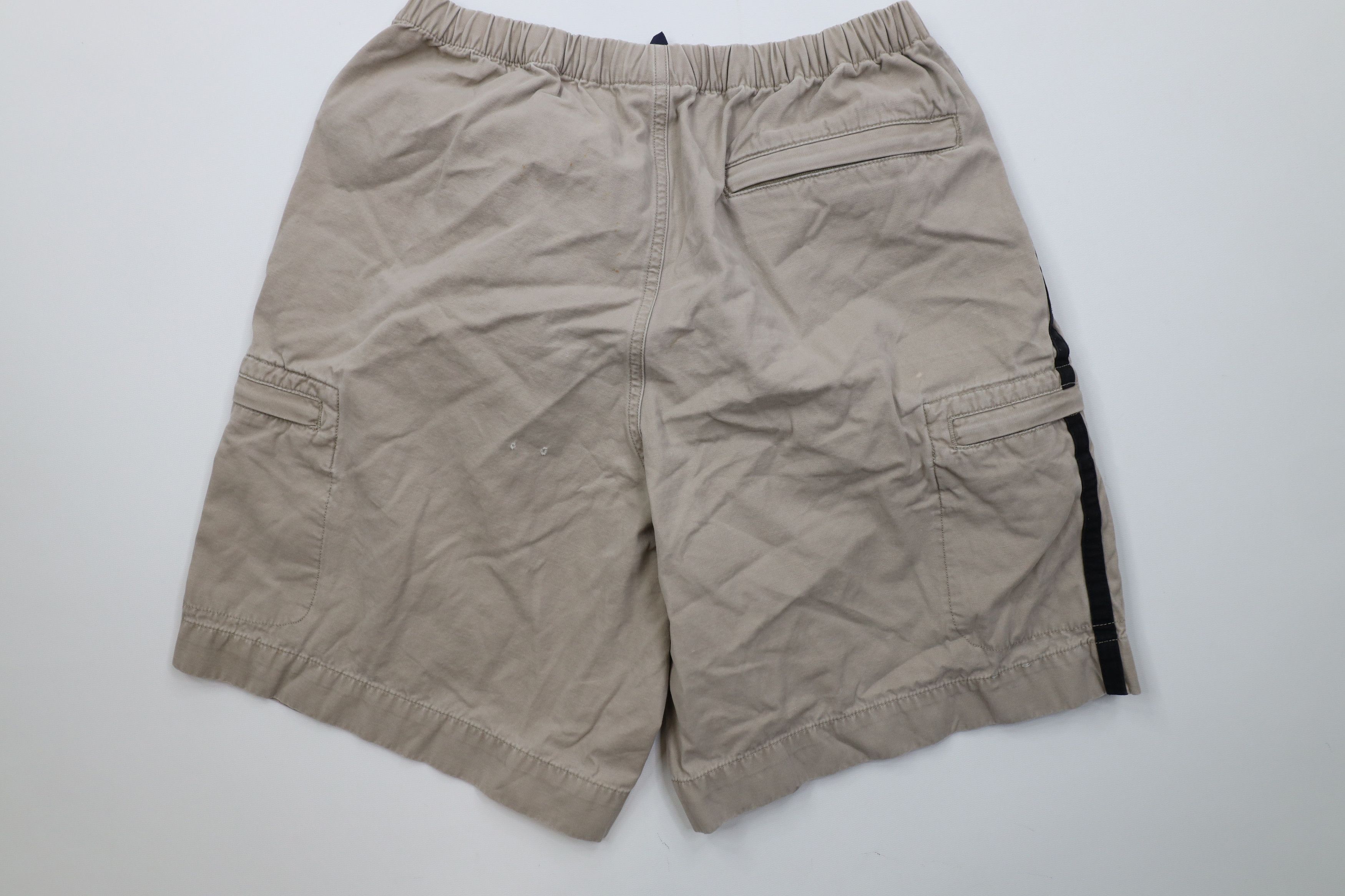 Vintage Vintage 90s Streetwear Striped Above Knee Cargo Shorts Beige Size US 30 / EU 46 - 9 Thumbnail