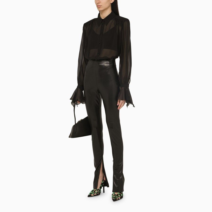 THE ANDAMANE o1d2blof1024 Leatherette Leggings In Black Size 27" / US 4 / IT 40 - 2 Thumbnail