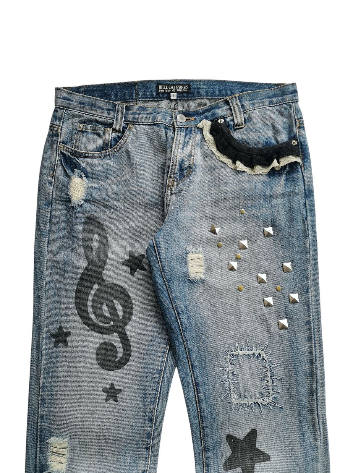 Seditionaries Hell Cat Punks Treble Clef Pyramid Stud Zipper Jean Vivienne Size 30" / US 8 / IT 44 - 1 Thumbnail