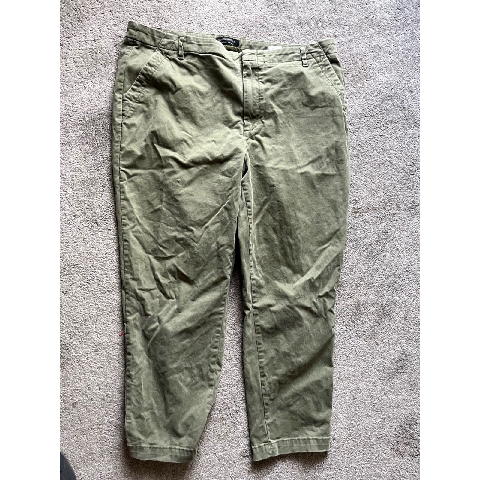 Banana Republic VINTAGE Banana Republic Slim Fit Chino Pants Women 18 Green Adult Regular Size Green 18 Women Size 40" / US 18 - 3 Thumbnail