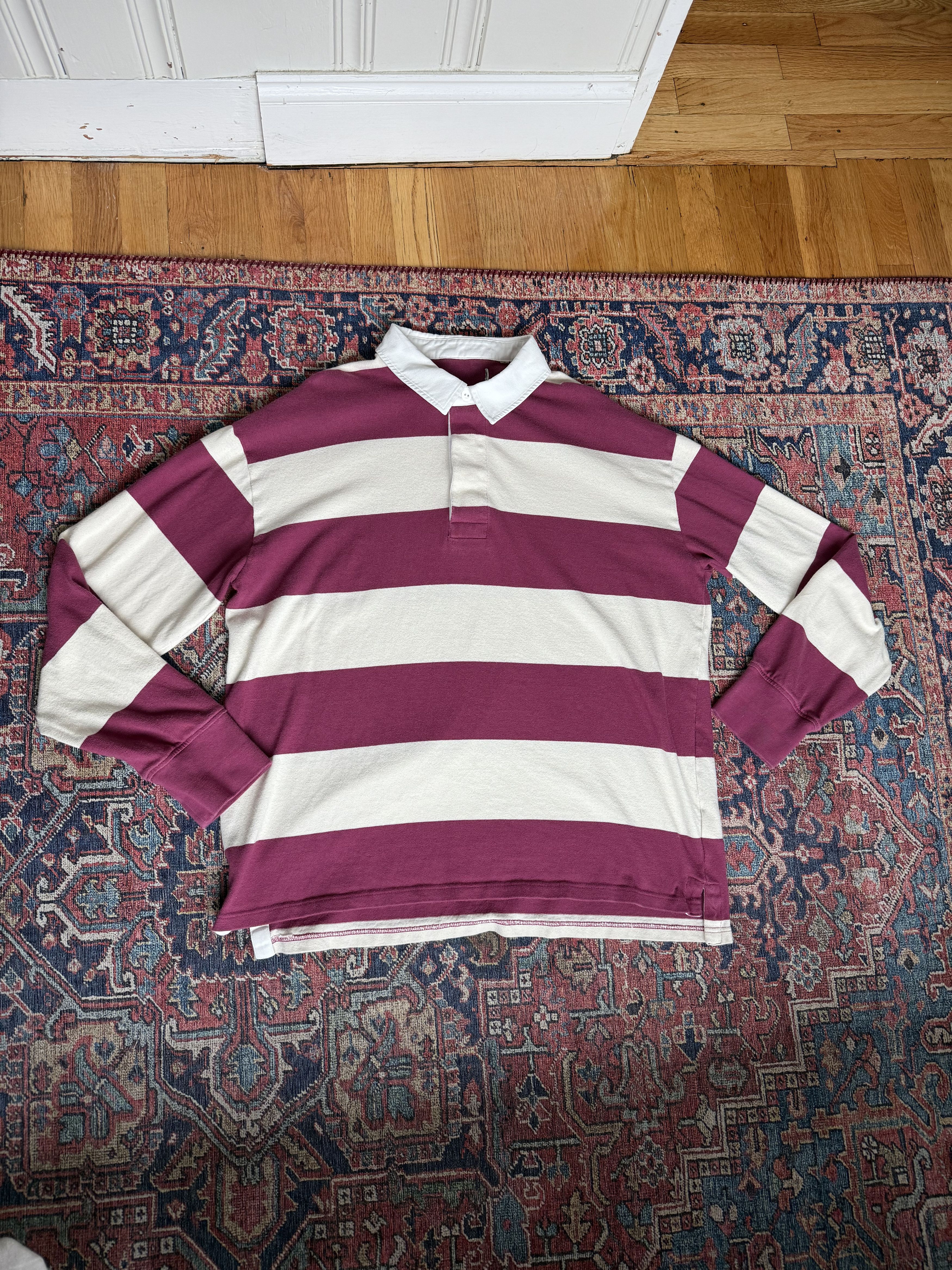 Gant Gant Block Striped Heavy Rugger Cream and Pink Rugby Shirt Size US XL / EU 56 / 4 - 1 Thumbnail
