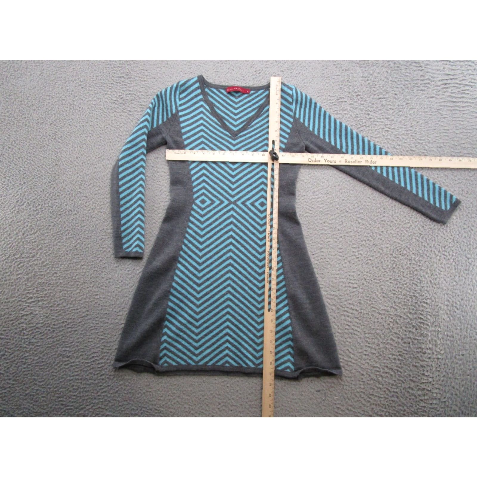Vintage Krimson Klover 100% Wool Dress Geometric Long Sleeve Sweater Tunic Size S Size S / US 4 / IT 40 - 4 Thumbnail