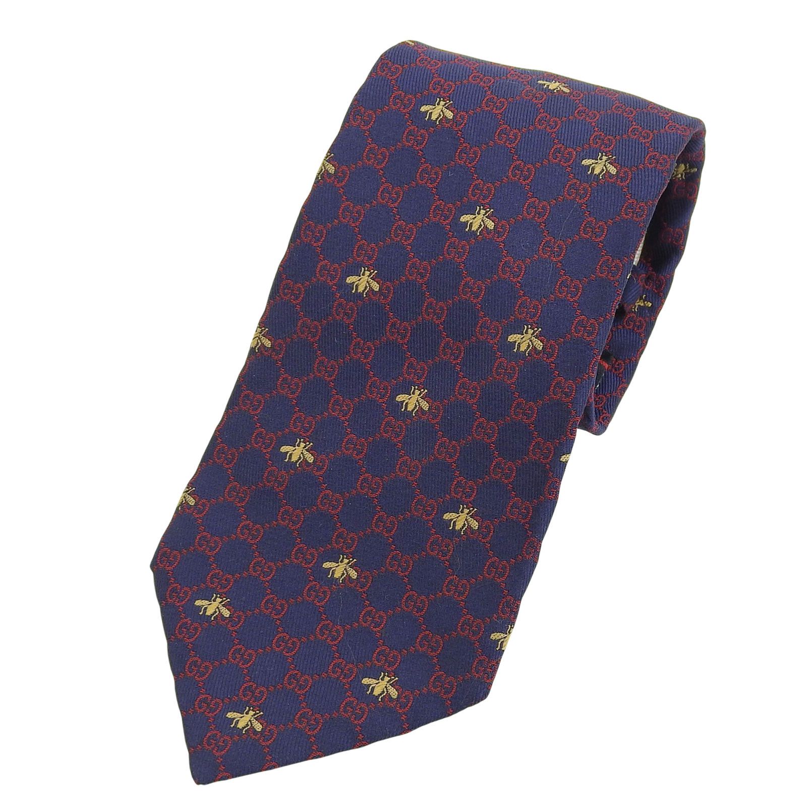 Gucci Gucci GUCCI GG logo Bee embroidery Silk Tie Textile Necktie 545078 DUTY FREE for USA Size ONE SIZE - 1 Thumbnail