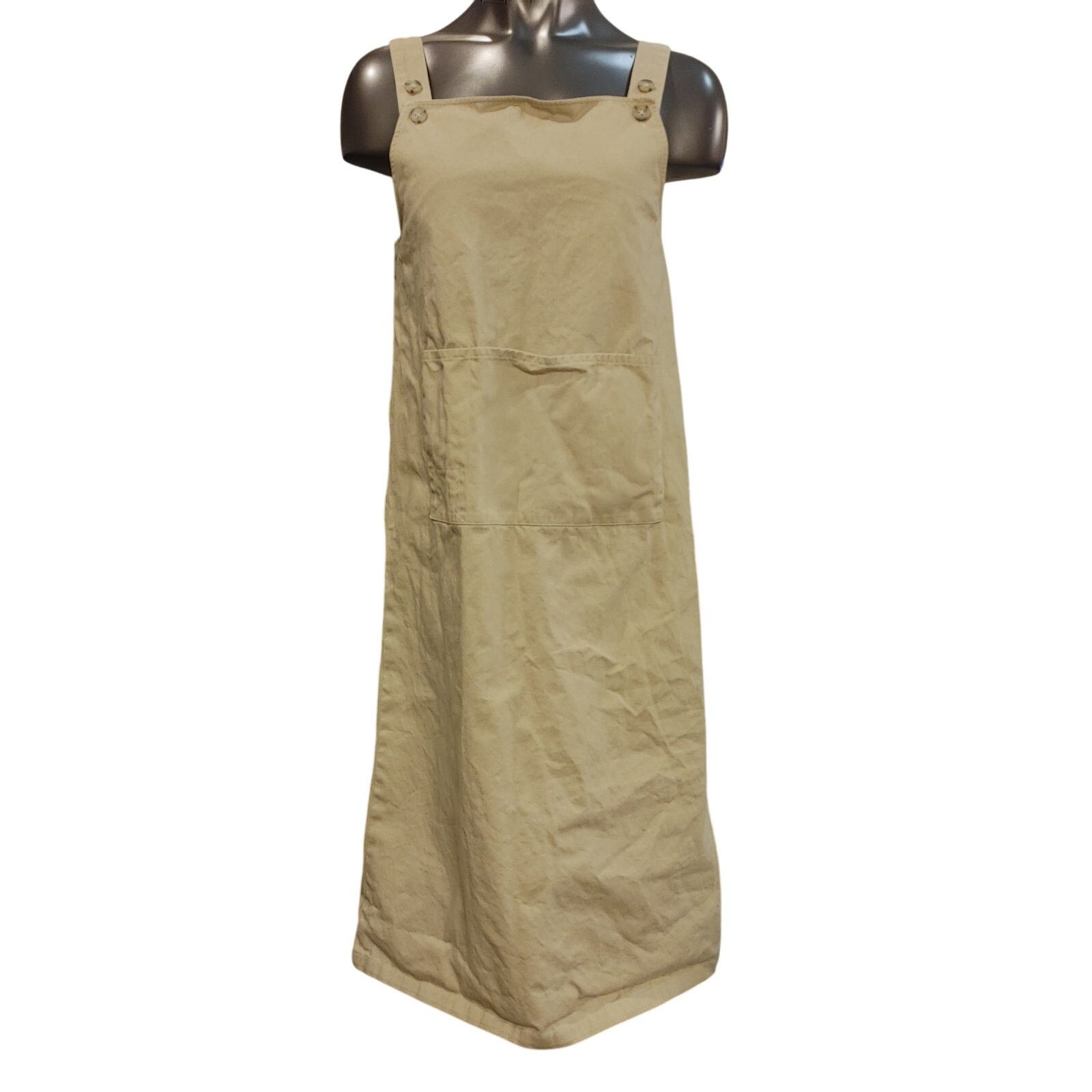 Other Nizamfuru Women's LG Beige Apron Style Midi Sleeveless Dress Size L / US 10 / IT 46 - 1 Thumbnail