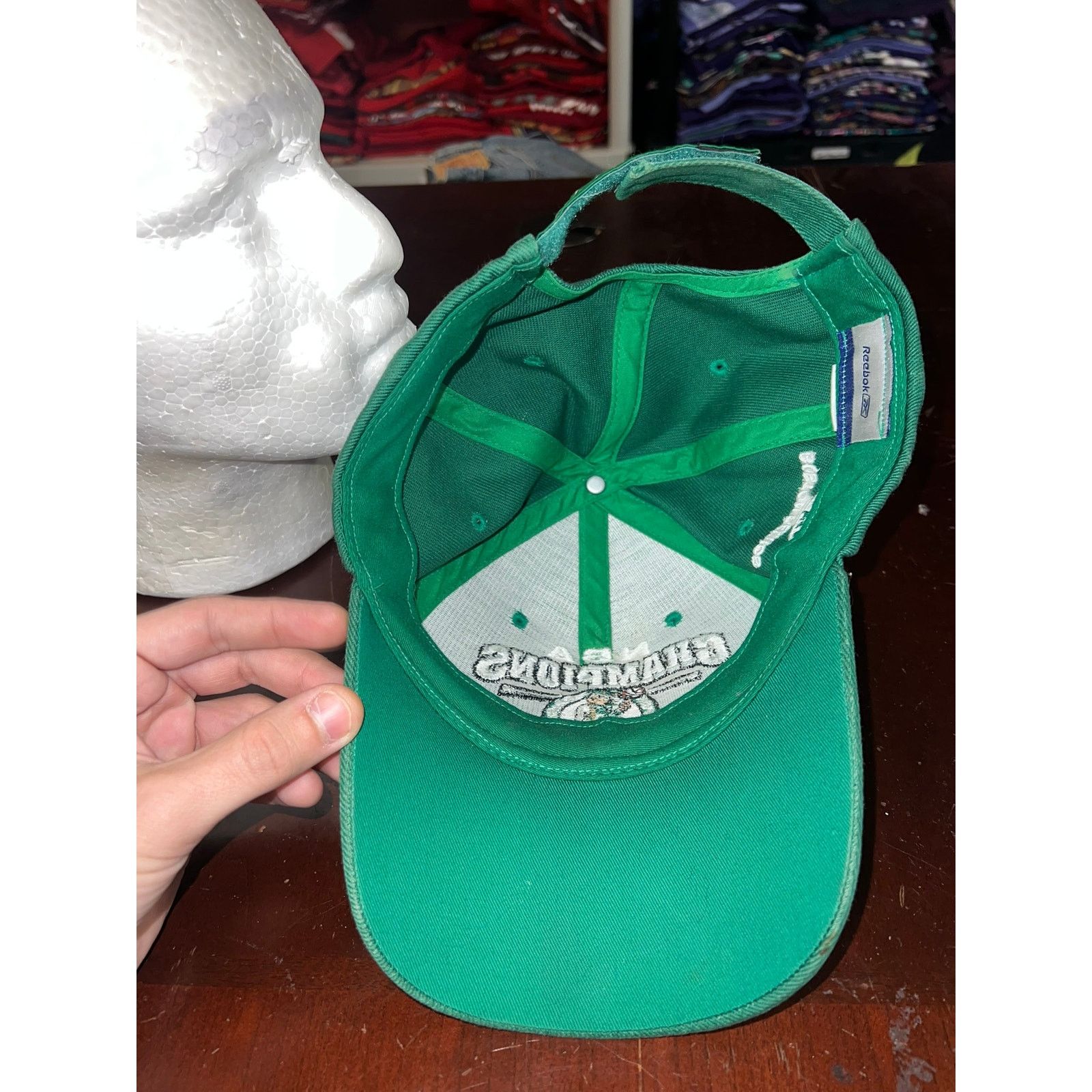 Reebok Boston Celtics NBA Champions Hat 16 Time Champs Green Cap Size ONE SIZE - 7 Thumbnail