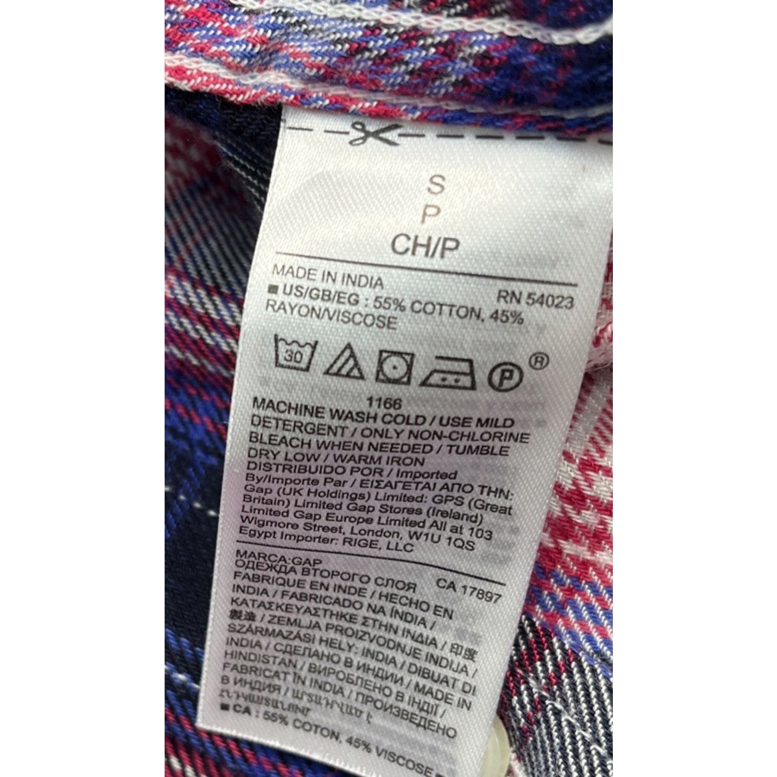 Gap NWT Gap Long Sleeve Drapey Plaid Top Navy Pink Soft Size S Size S / US 4 / IT 40 - 8 Thumbnail