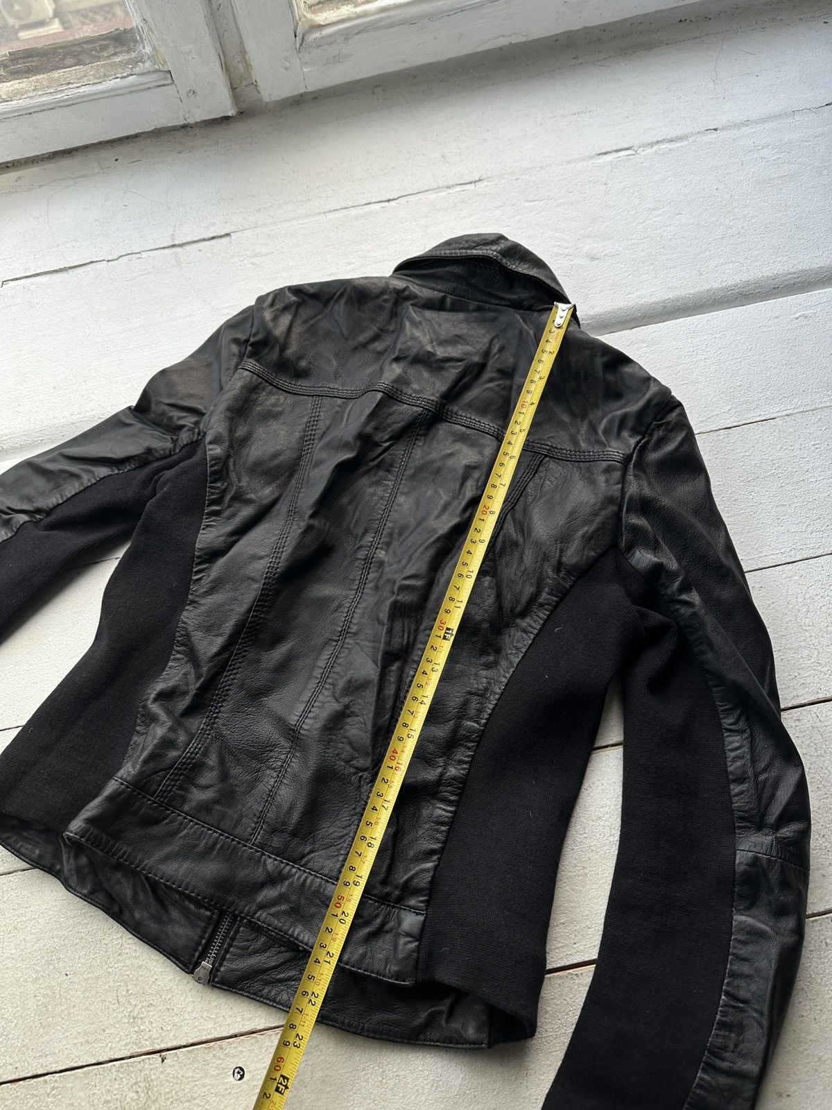 Other 🚨Y2K RICK OWENS TYPE DIRTY SLIM FIT ZIP LEATHER JACKET Size XS / US 0-2 / IT 36-38 - 12 Thumbnail