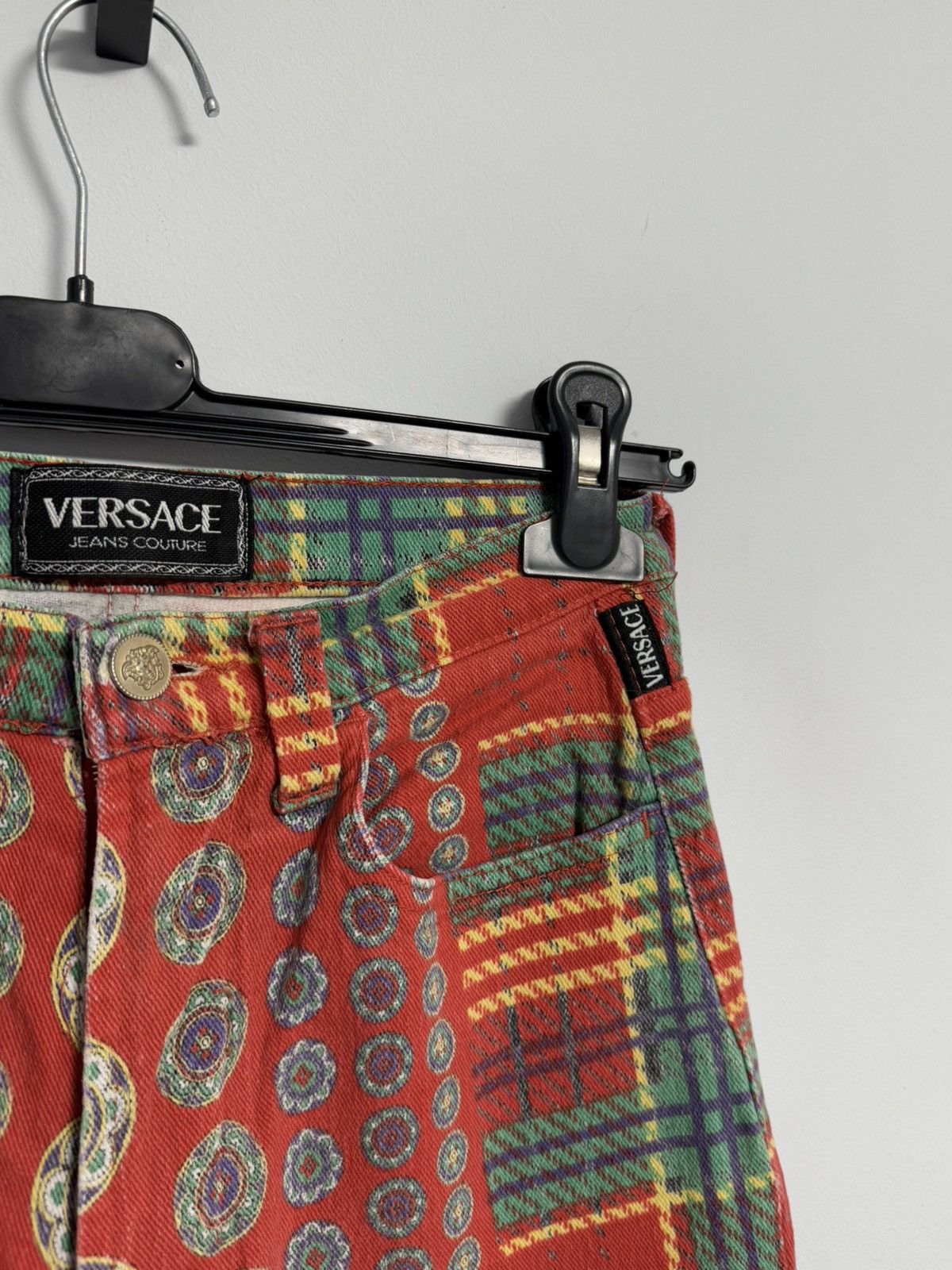 Versace Jeans Couture Rare Versace Jeans Couture 90’s Pants Red Multi Color Italy Size 28" / US 6 / IT 42 - 5 Thumbnail