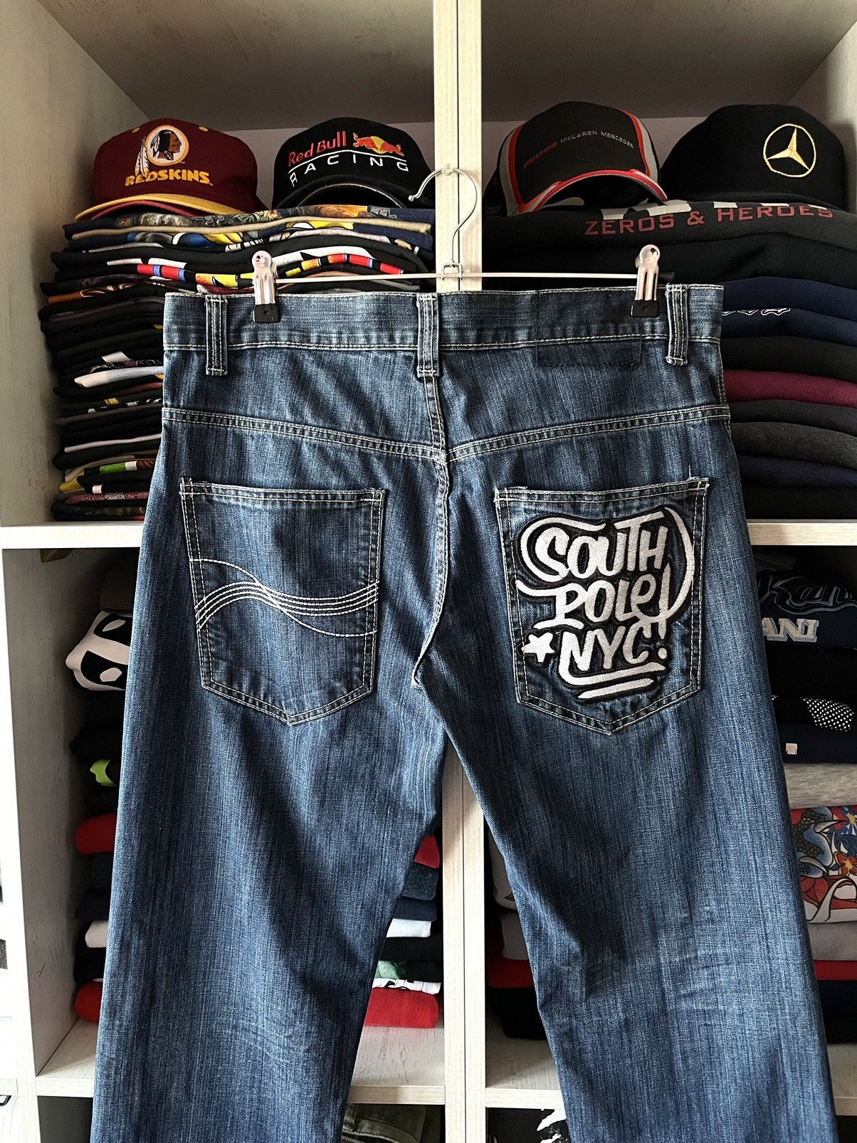 Southpole Vintage Y2K Southpole Embroidered Cyber Grunge Denim Jeans Size US 34 / EU 50 - 1 Thumbnail