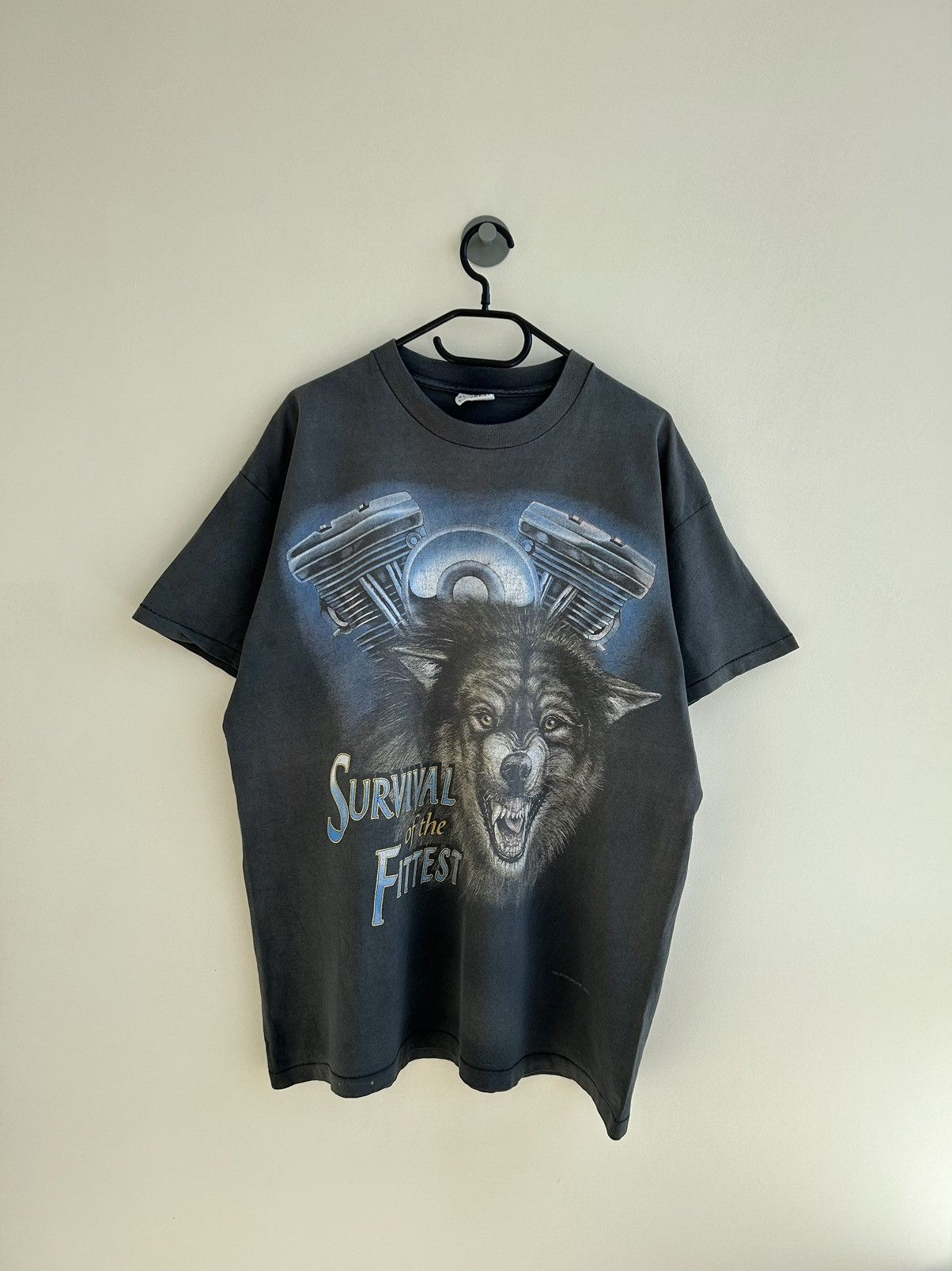 Harley Davidson Vintage Animal Tee Wolf Motor Faded T-Shirt Moto Y2K Size US XL / EU 56 / 4 - 1 Thumbnail