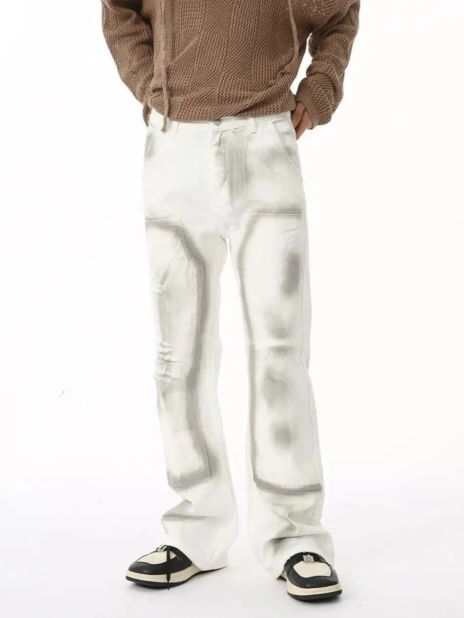 Japanese Brand Retro loose dirty dyed ripped jeans Size US 32 / EU 48 - 3 Thumbnail