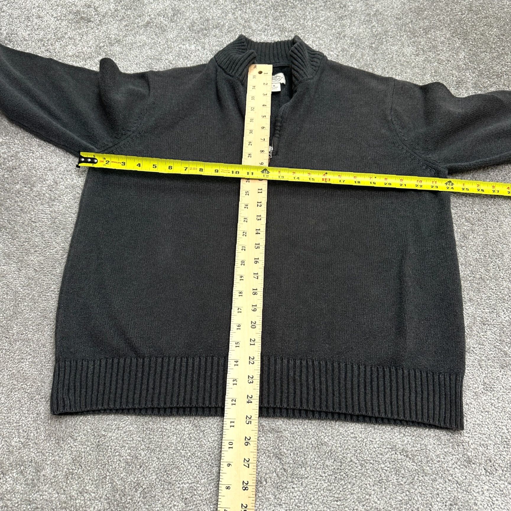 Vintage St. John's Bay Sweater Adult XL Gray 1/4 Zip Mock Neck Cotton Knit Pullover Cable-Knit Mens Size US XL / EU 56 / 4 - 6 Thumbnail