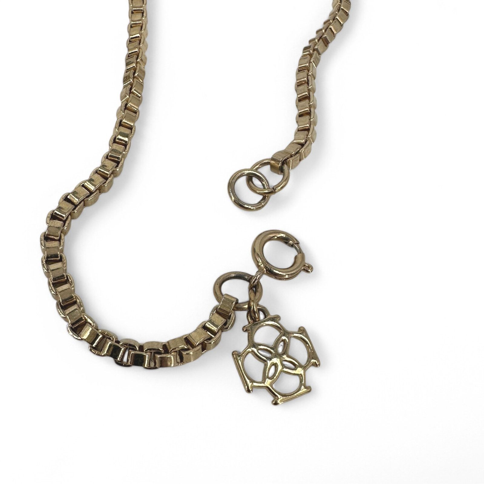 Ann Taylor Ann Taylor Long Necklace Gold Tone Box Chain and Rhinestone Size ONE SIZE - 3 Thumbnail