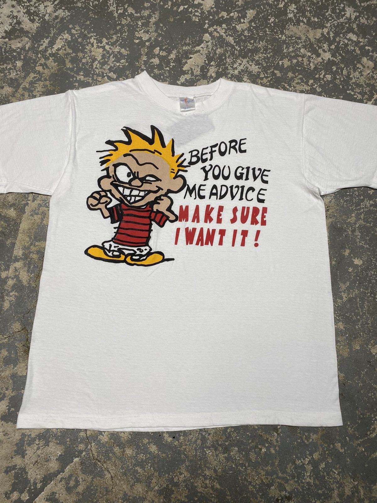 Japanese Brand × Vintage Vintage Calvin And Hobbes Advise Make Sure Want It 90s Tshir Size US L / EU 52-54 / 3 - 7 Thumbnail