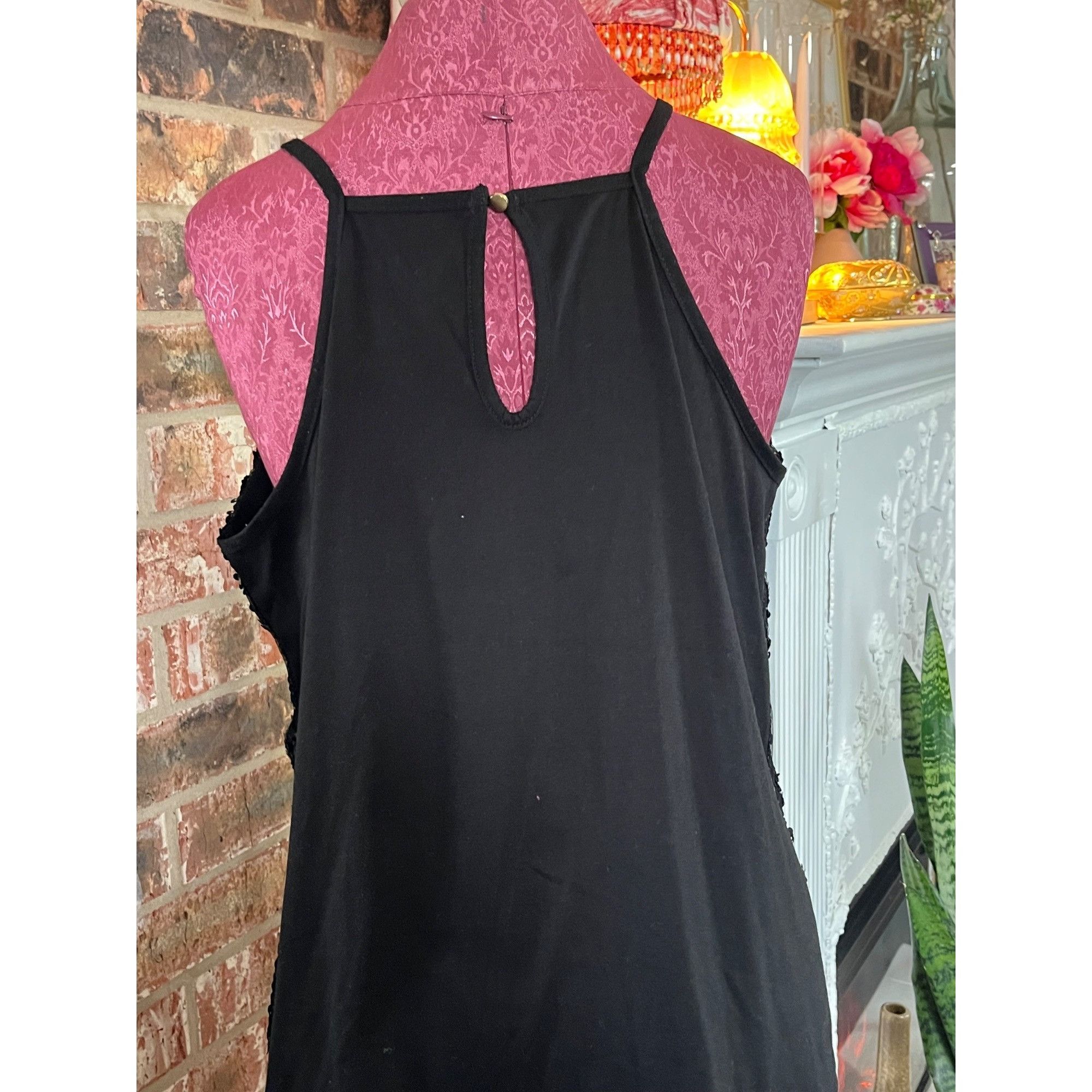 Other Black Sequin Tank Top With Keyhole Back - No Boundaries XL Size XL / US 12-14 / IT 48-50 - 5 Thumbnail