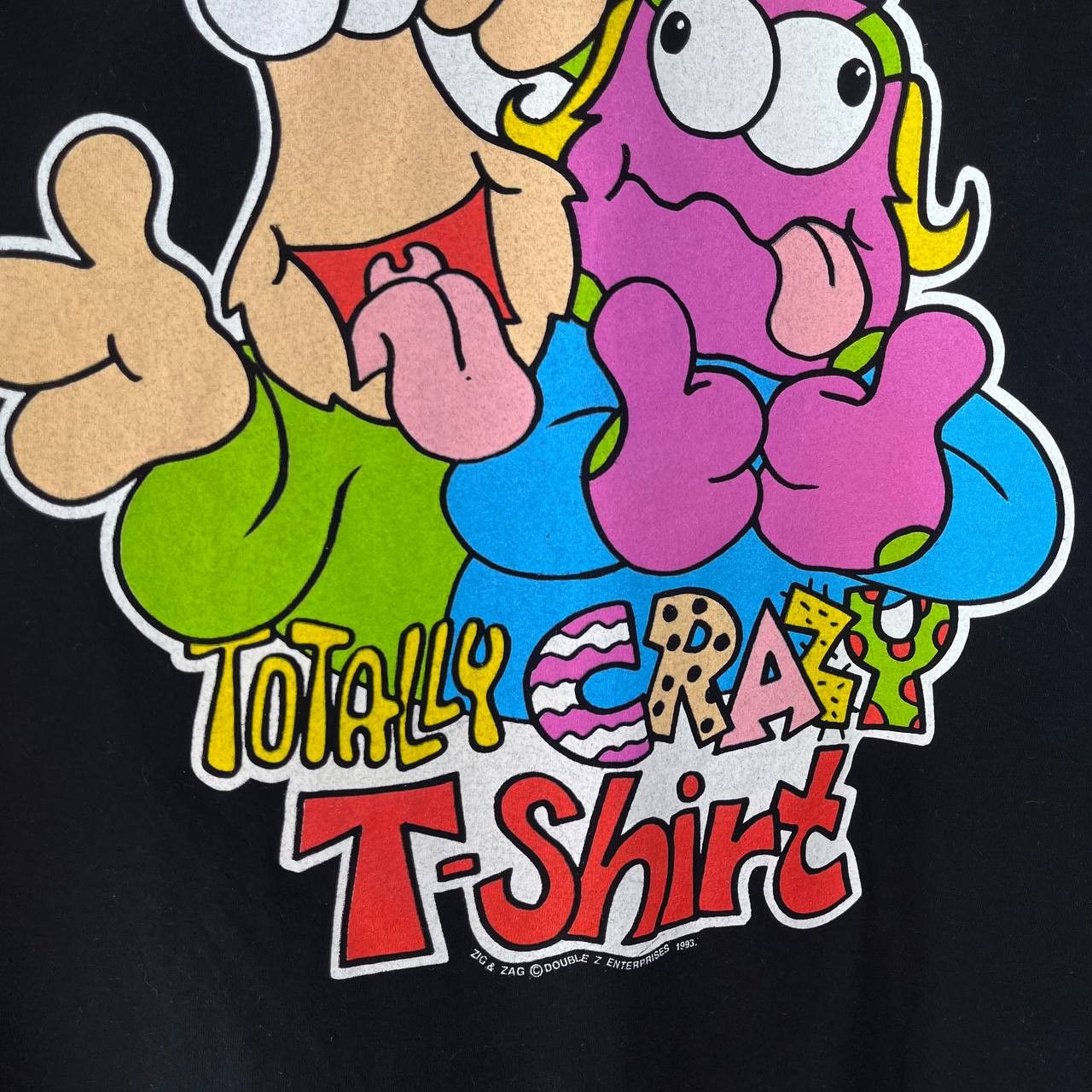 Vintage Vintage Rare 1993 Zig and Zag Cartoon Black Tshirt Supatees Size US L / EU 52-54 / 3 - 4 Thumbnail