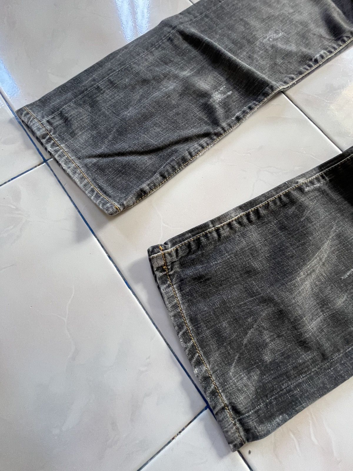 Japanese Brand × LOWBOX × Oni Oniarai Japan Embroidered Oni Japanese Folklore Denim Jeans Size US 30 / EU 46 - 10 Thumbnail