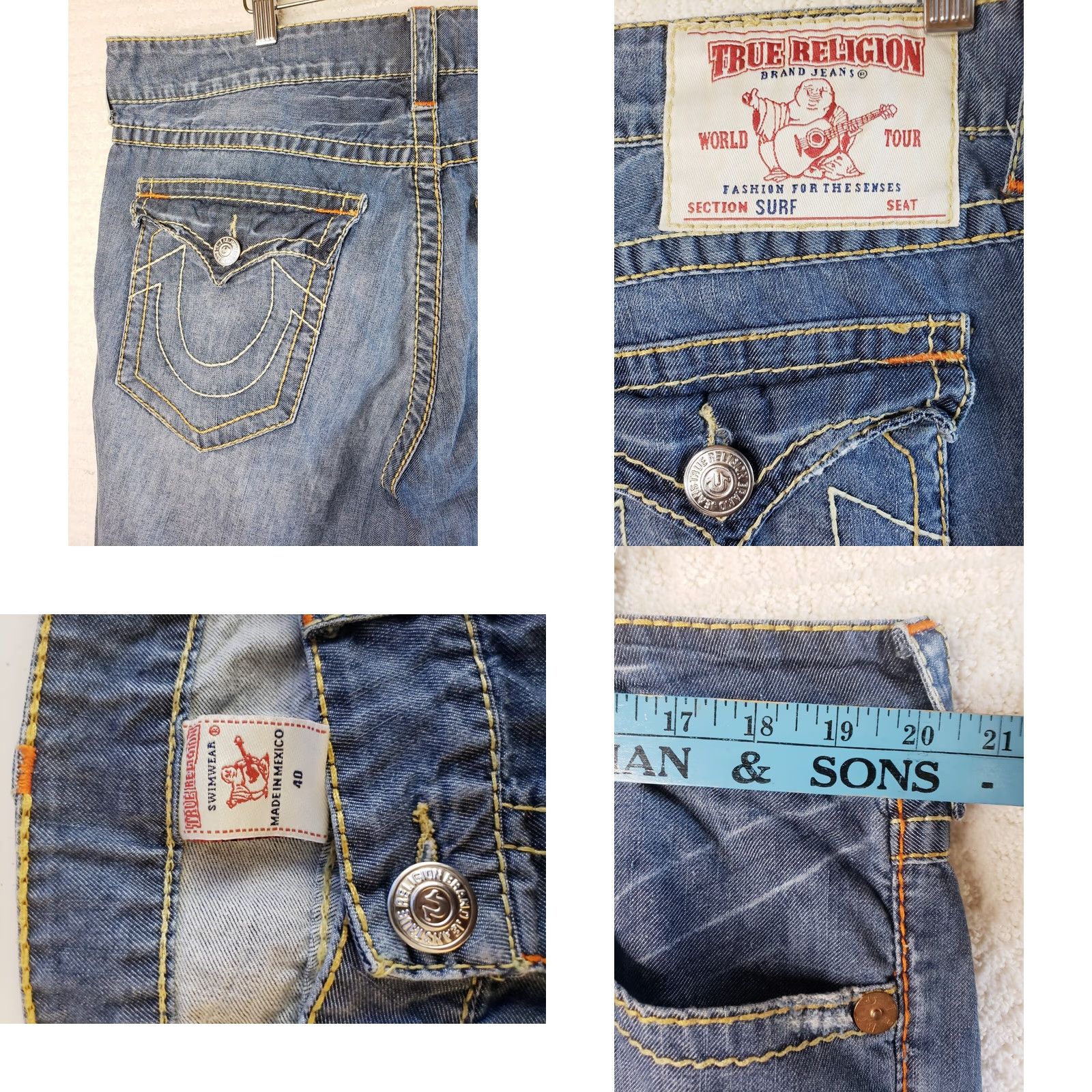 True Religion True Religion Denim Shorts Board Surf Swimwear Trunks 40W X 12L No Liner Mens Beach Casual Vintage? Size US 40 / EU 56 - 8 Thumbnail