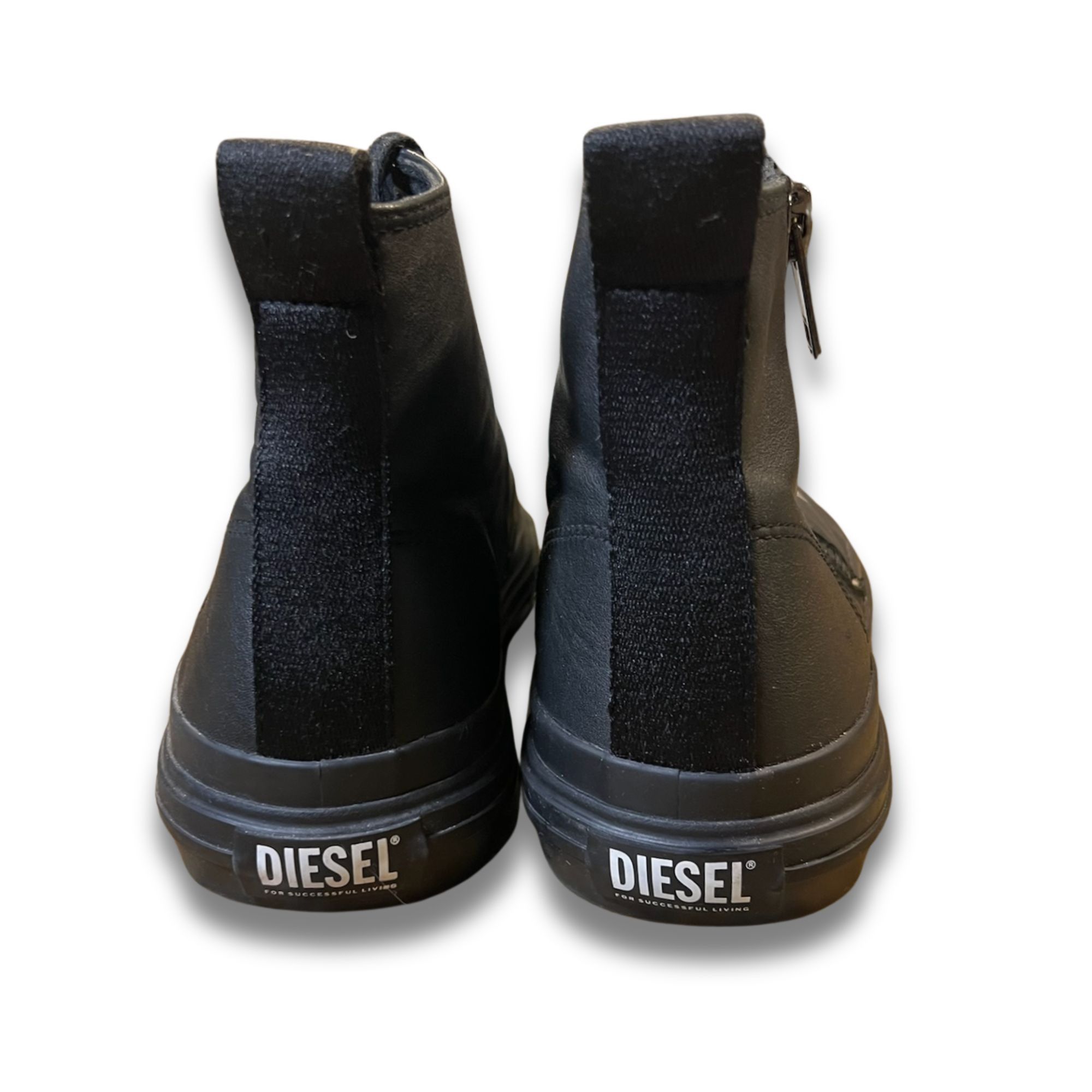 Diesel Diesel sz 12.5 S-Athos DV Mid Black Leather Sneakers Size US 12.5 / EU 45-46 - 6 Thumbnail
